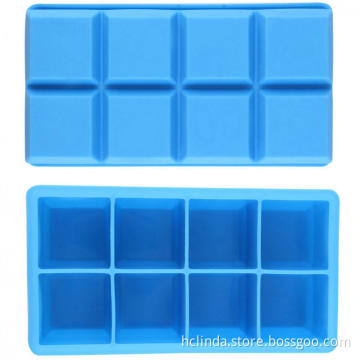 8 cavity large silicone ice cube tray mold
